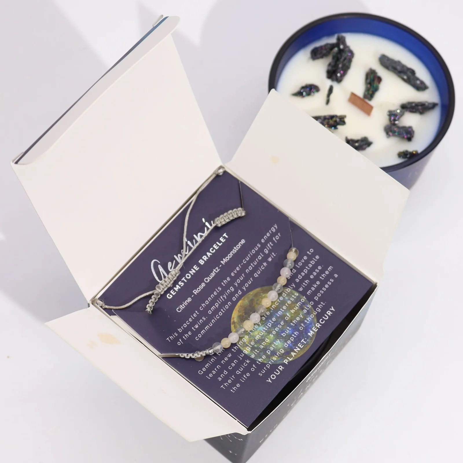 Zodiac sviečka s náramkom – Blíženci – fotka 3