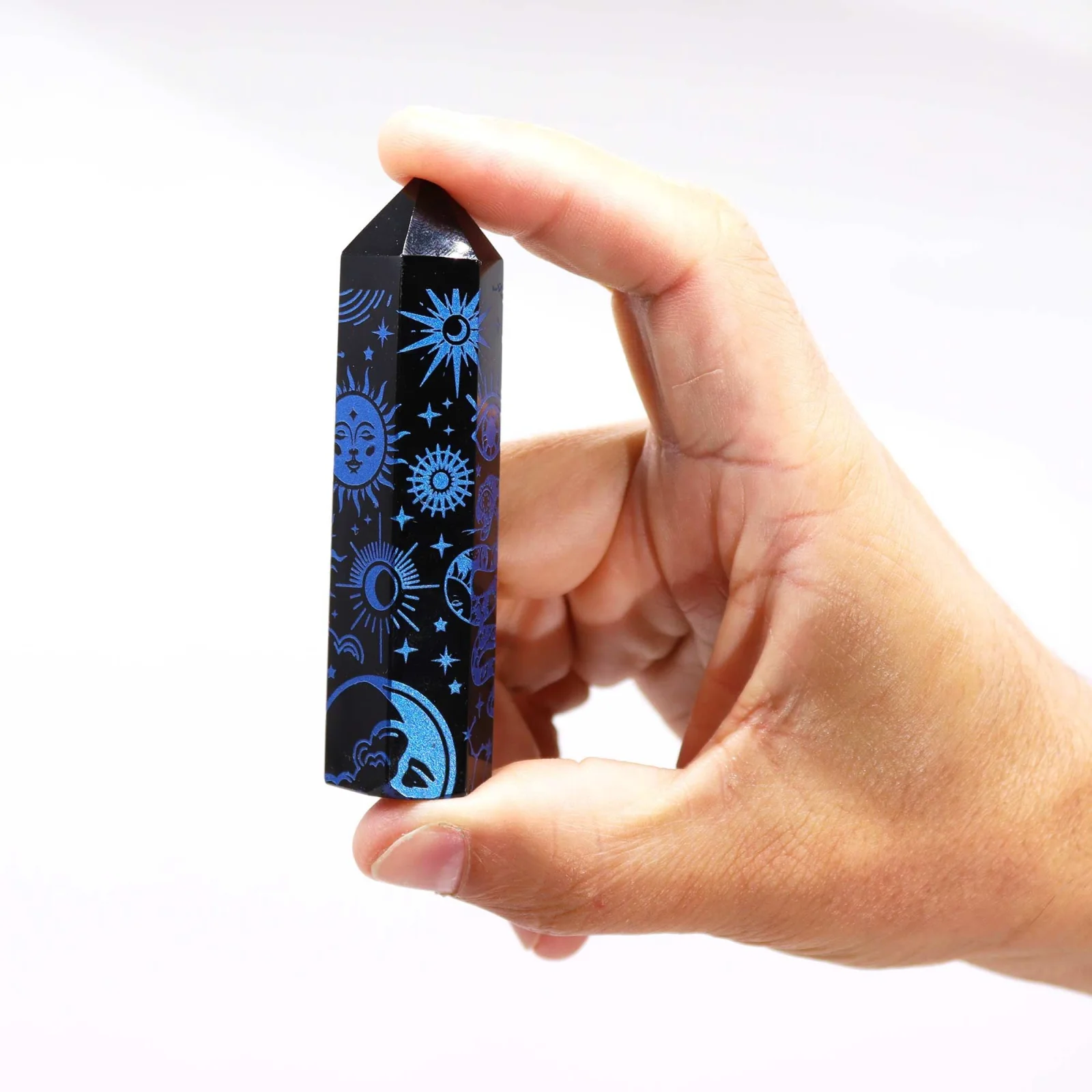 Obsidiánová špica Mystic Story – polnočná modrá, 9 cm – fotka 1
