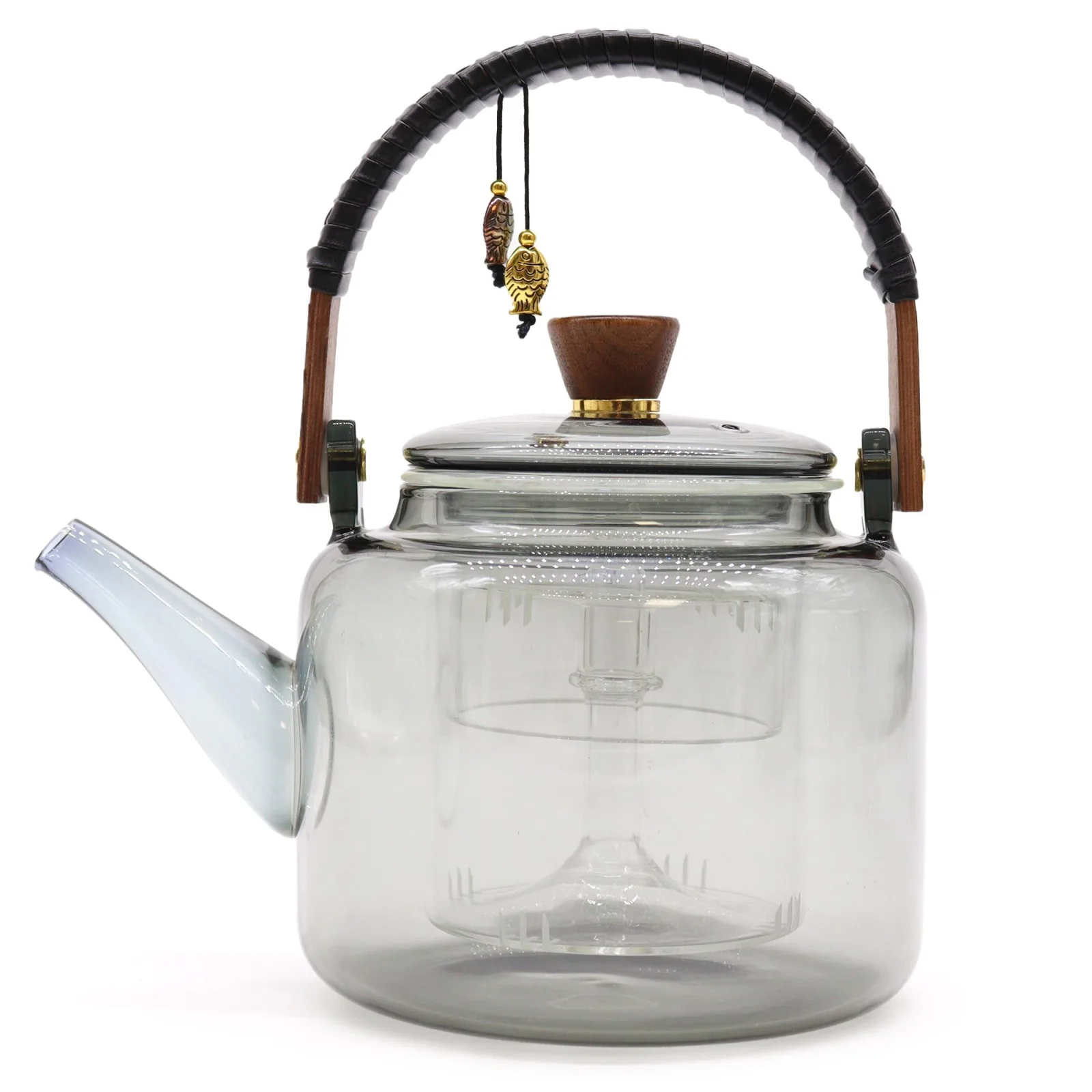 Sklenená čajová kanvica Charcoal Steamer so sitkom, 1000 ml – fotka 1