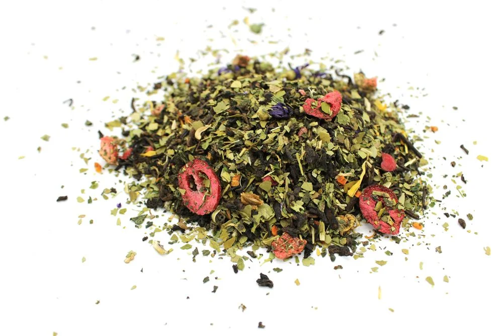 Ovocný čaj On Angels Wings – pu-erh, maté a bobule, 50 g, vrecko – fotka 2