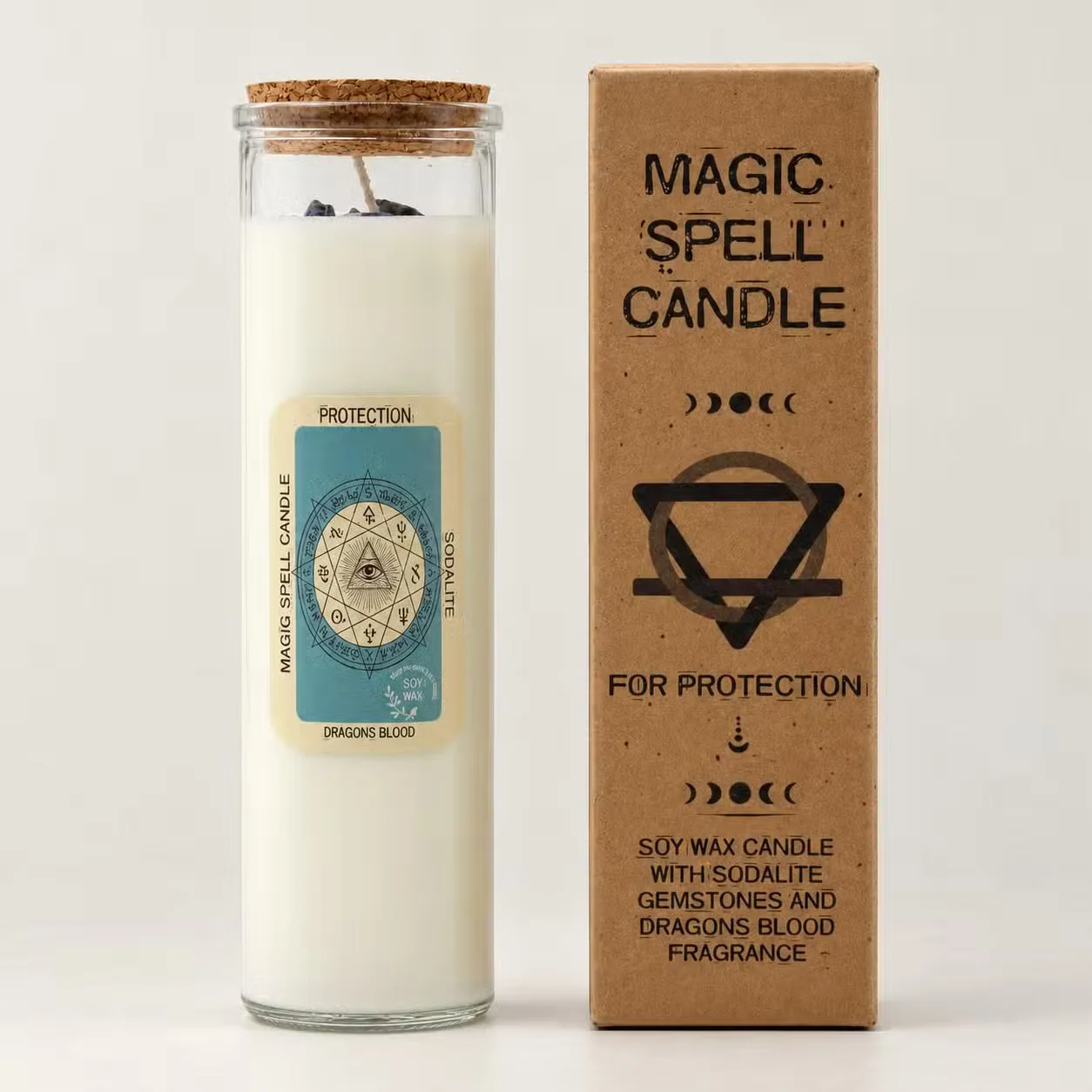 Sójová sviečka s kryštálmi Magic Spell – Protection, 50 hodín – fotka 1