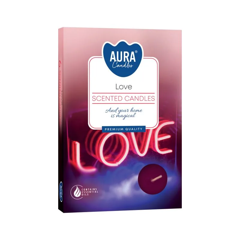 Vonné čajové sviečky Love – 6 ks – fotka 1