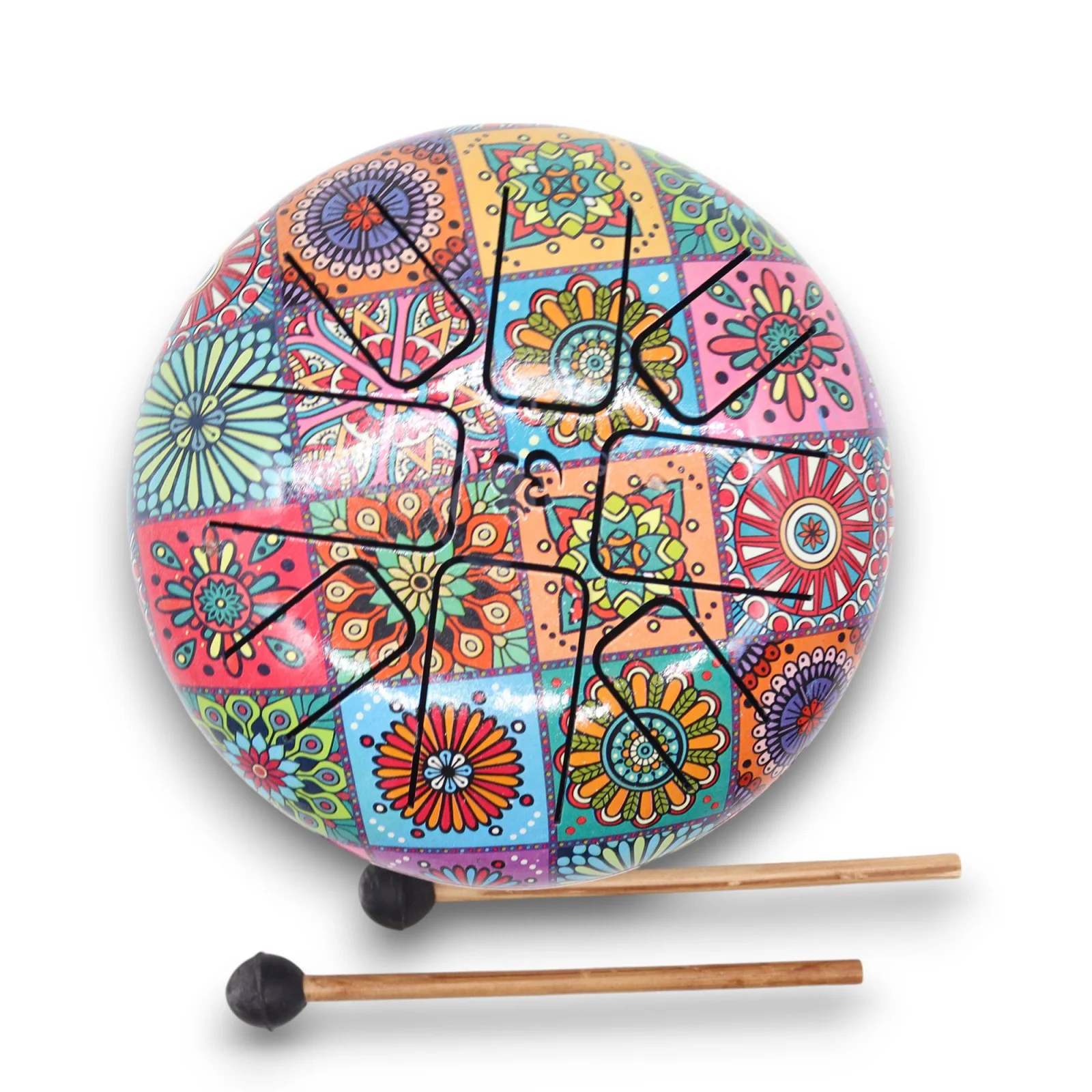 Happy Drum Multi Coloured – jazyčkový bubon, 17 × 13 cm – fotka 1