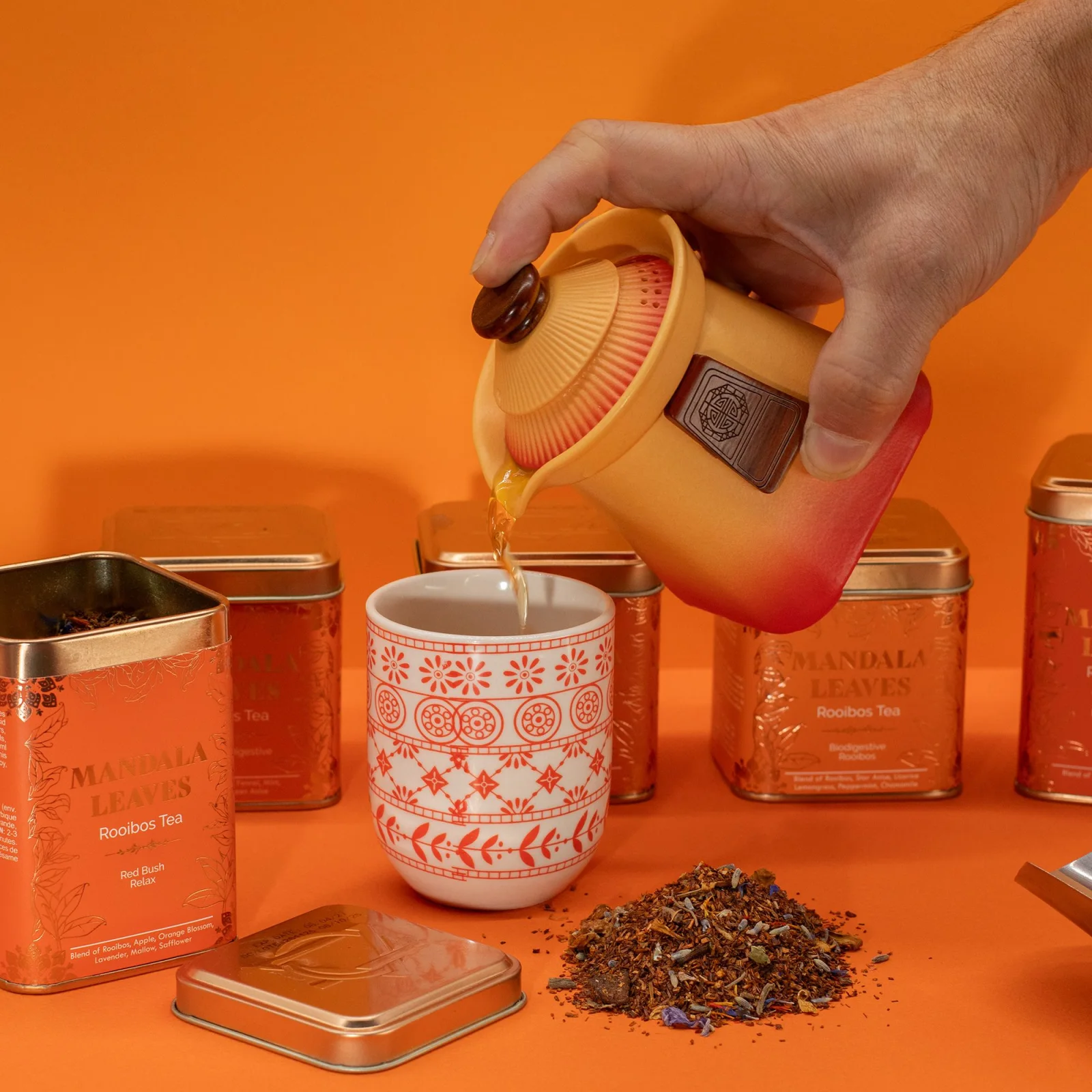 Bio rooibos Great Wall of China – pomaranč a zázvor, 50 g, plechovka – fotka 2