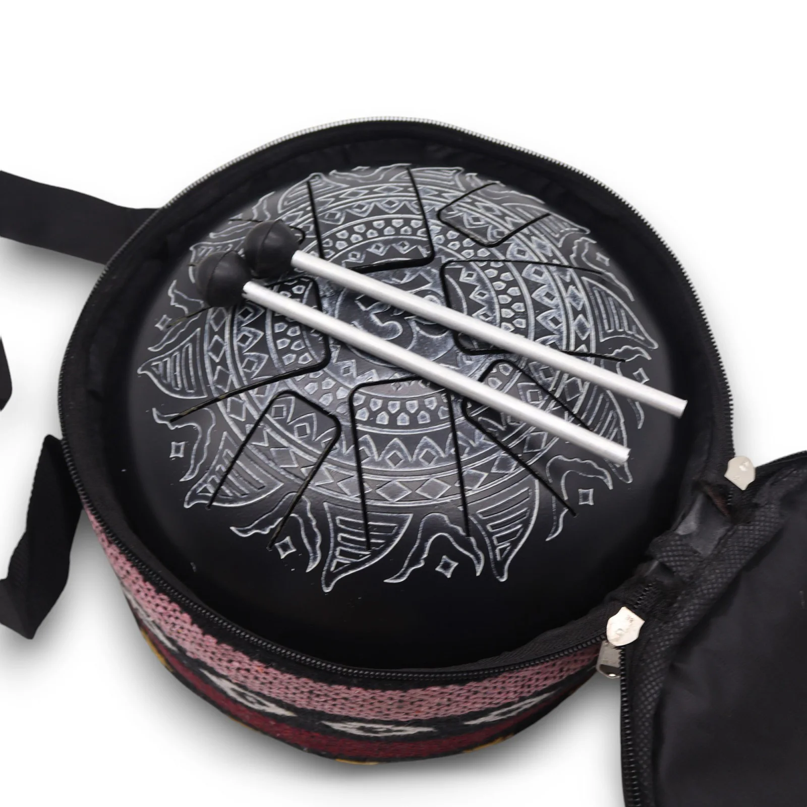 Happy Drum Om Mandala Engraved – jazyčkový bubon, 22 × 15 cm – fotka 4