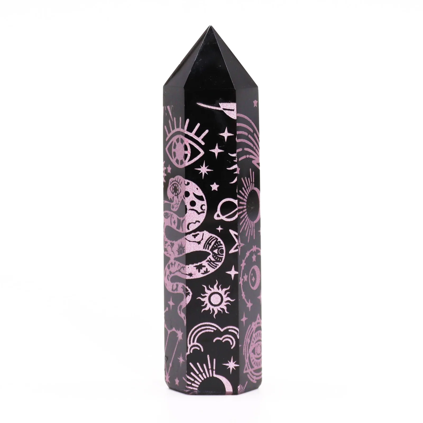 Obsidiánová špica Mystic Story – ružová, 9 cm – fotka 3