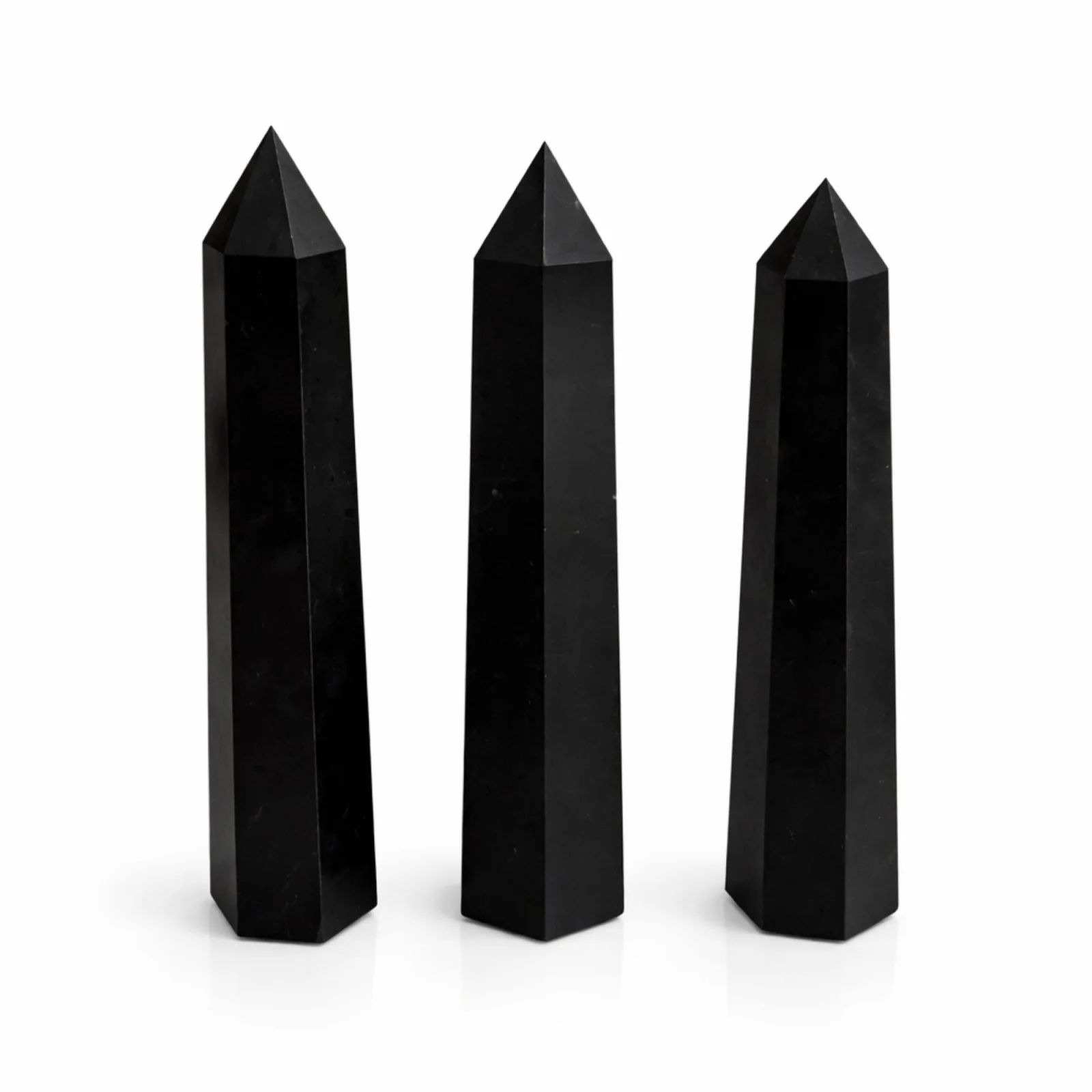 Šesťboký obelisk z čierneho turmalínu, cca 17 cm – fotka 2