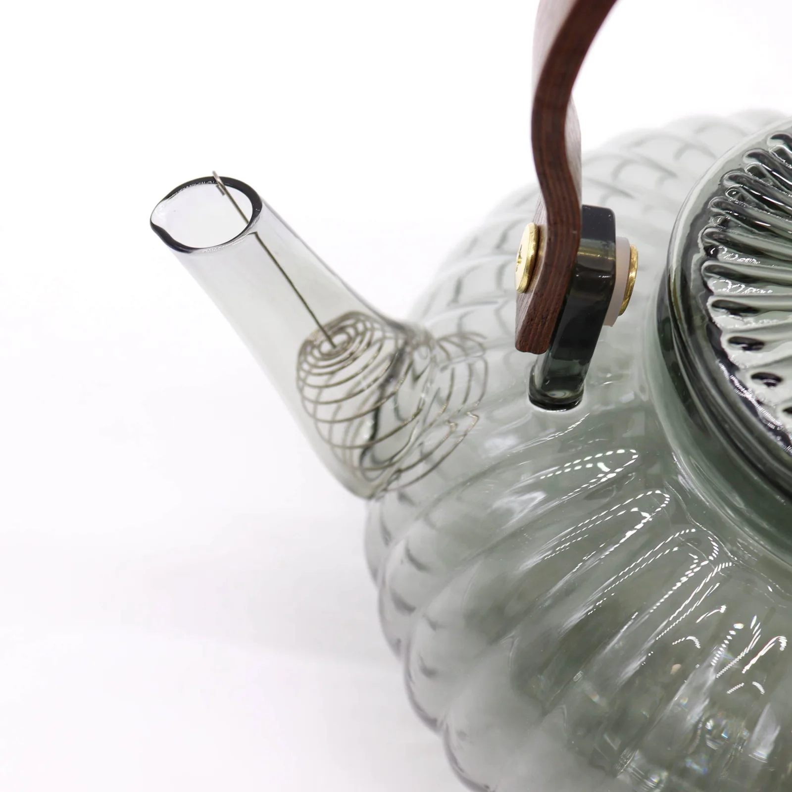 Sklenená čajová kanvica Ribbed Pearl so sitkom – Charcoal, 950 ml – fotka 2