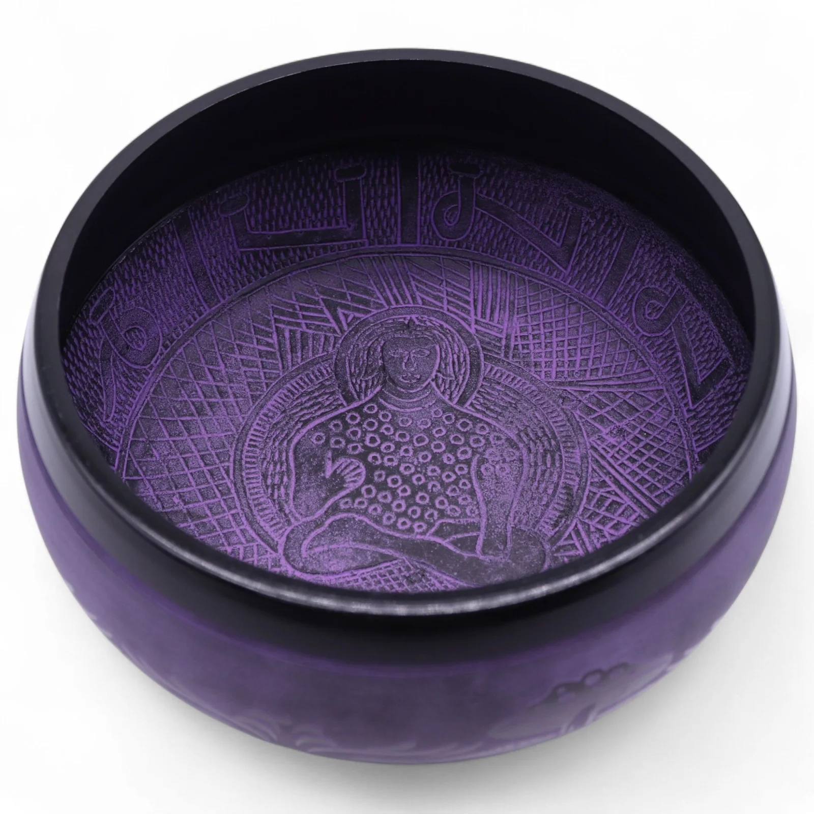 Spievajúca miska Mushroom Purple Haze – fialová mosadz, 23 cm – fotka 3