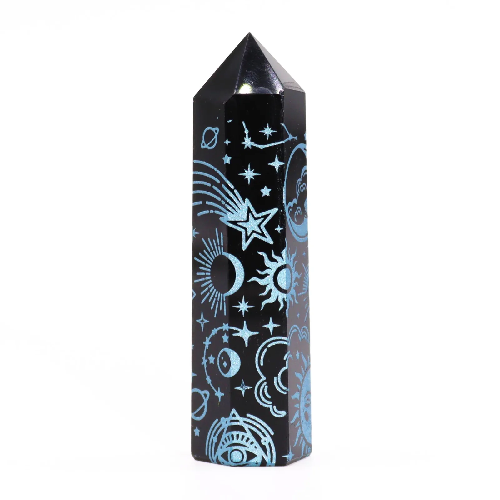 Obsidiánová špica Mystic Story – nebesky modrá, 9 cm – fotka 2