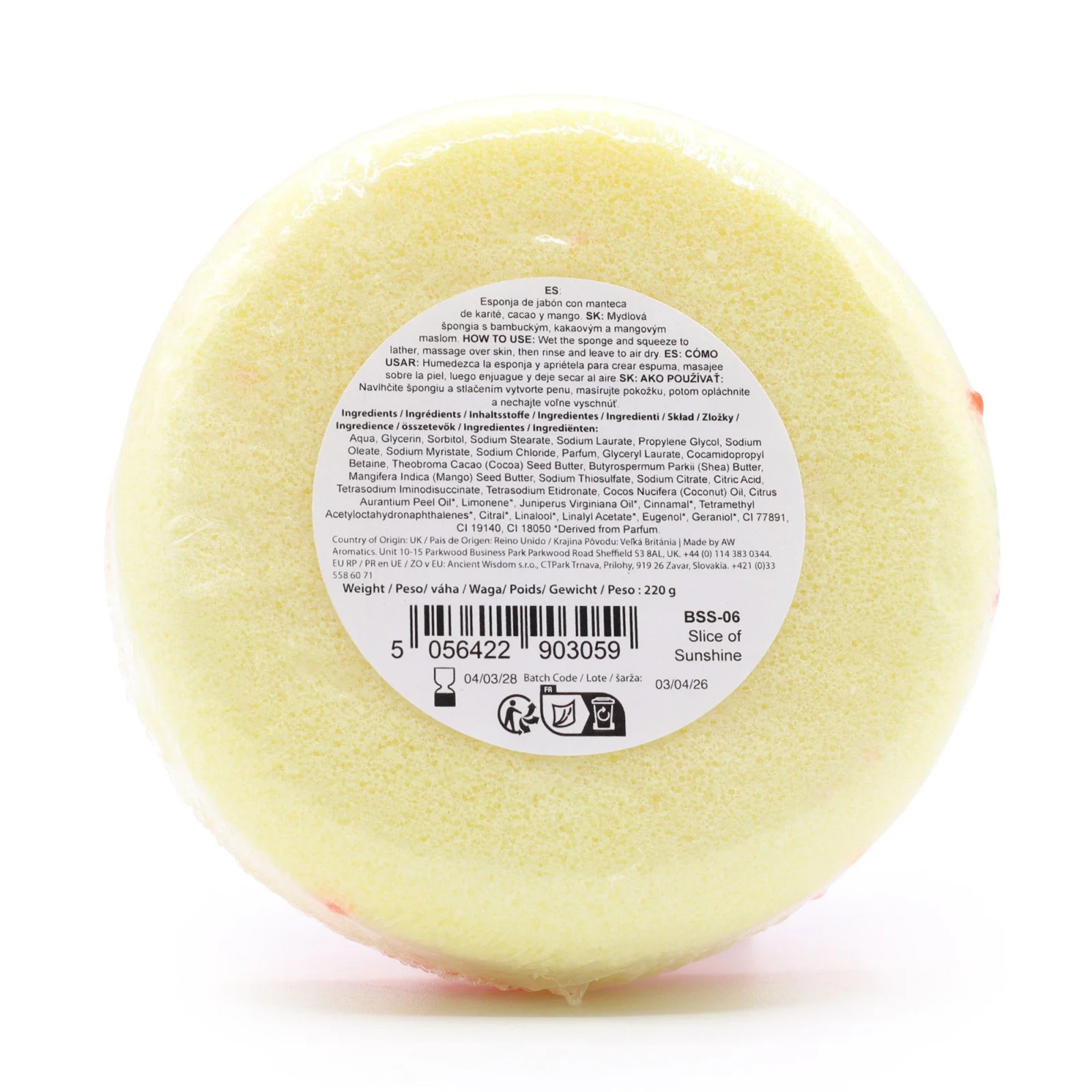 Mydlová špongia Butter Bubble Soap – Slice of Sunshine – fotka 2