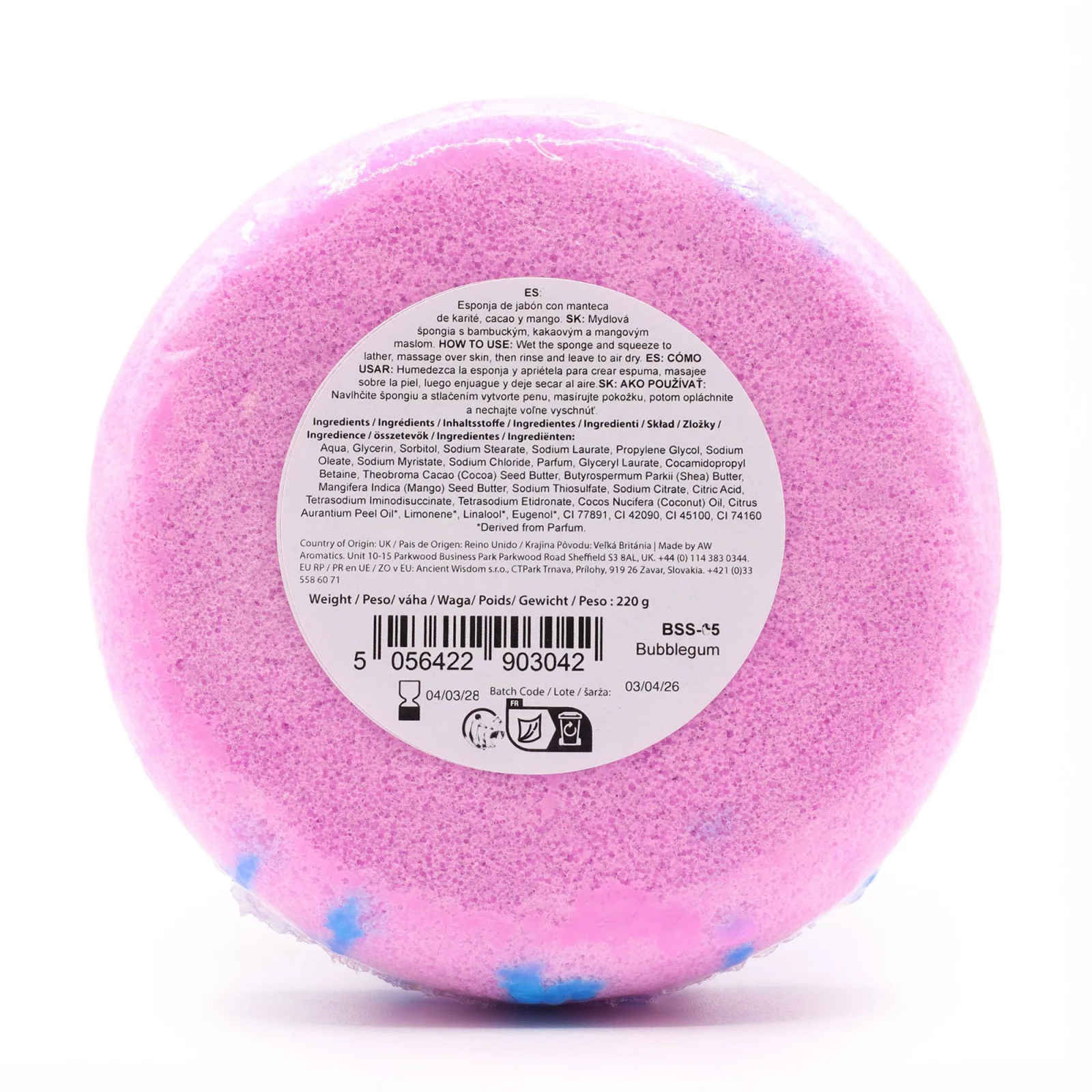 Mydlová špongia Butter Bubble Soap – Bubblegum – fotka 3