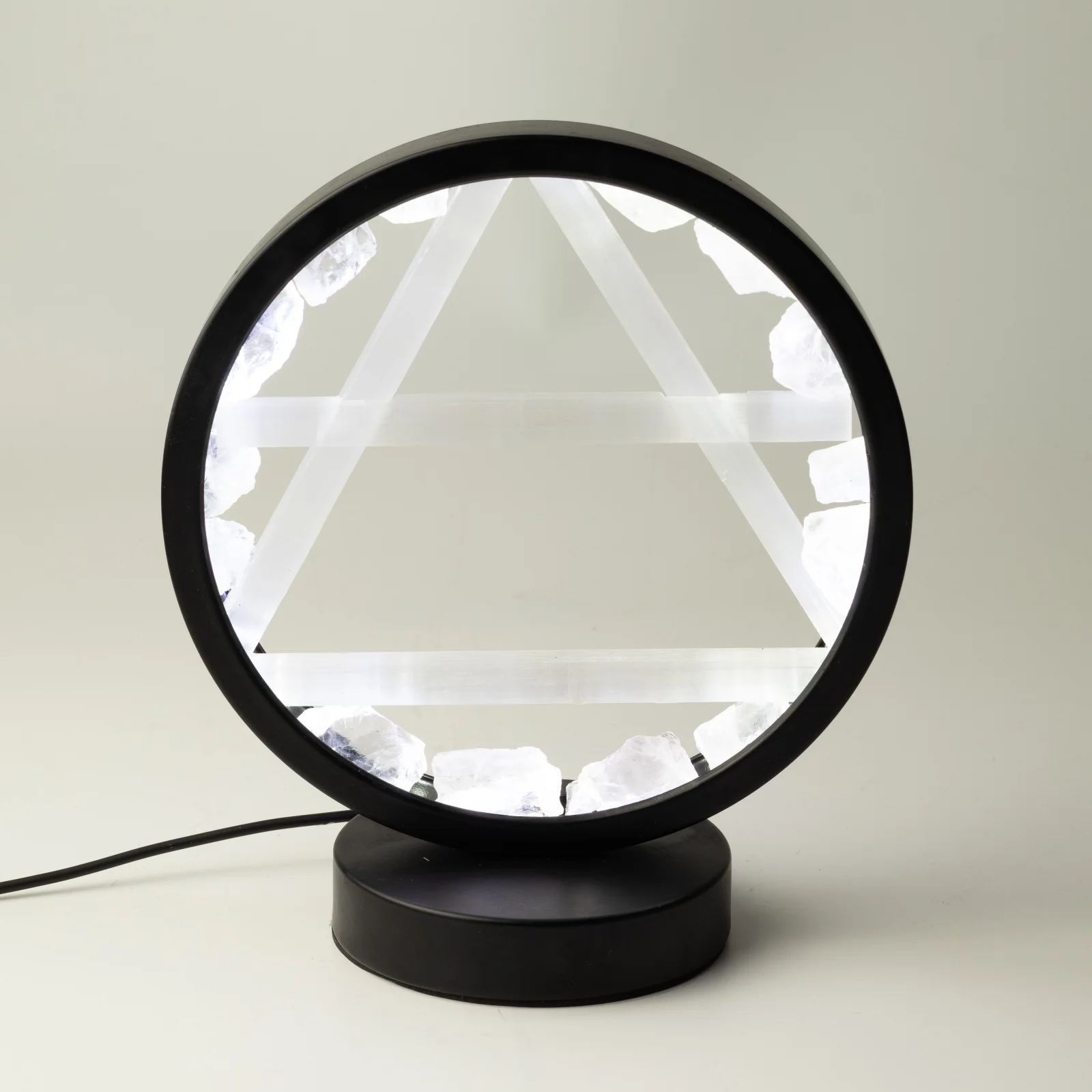 Lampa Gemstone Halo Air – krištáľ a selenit – fotka 1
