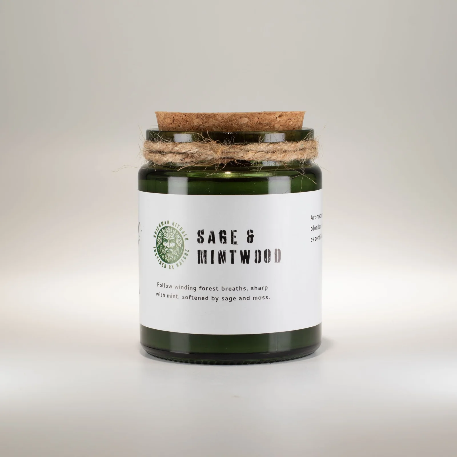 Sójová sviečka Greenman Sage & Mintwood – šalvia a mäta – fotka 2