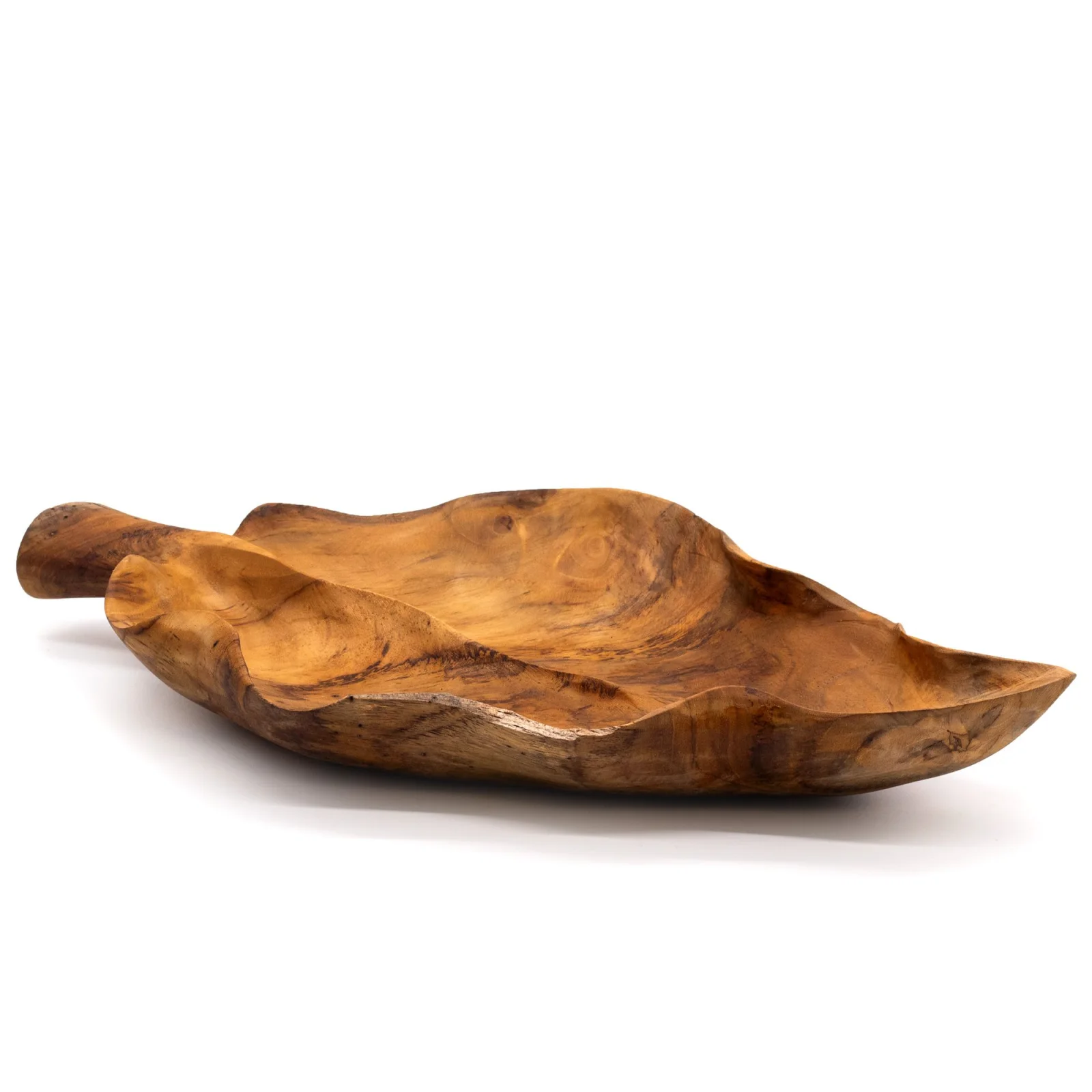 Misa na ovocie z teaku v tvare listu – 40 × 24 × 5 cm – fotka 4