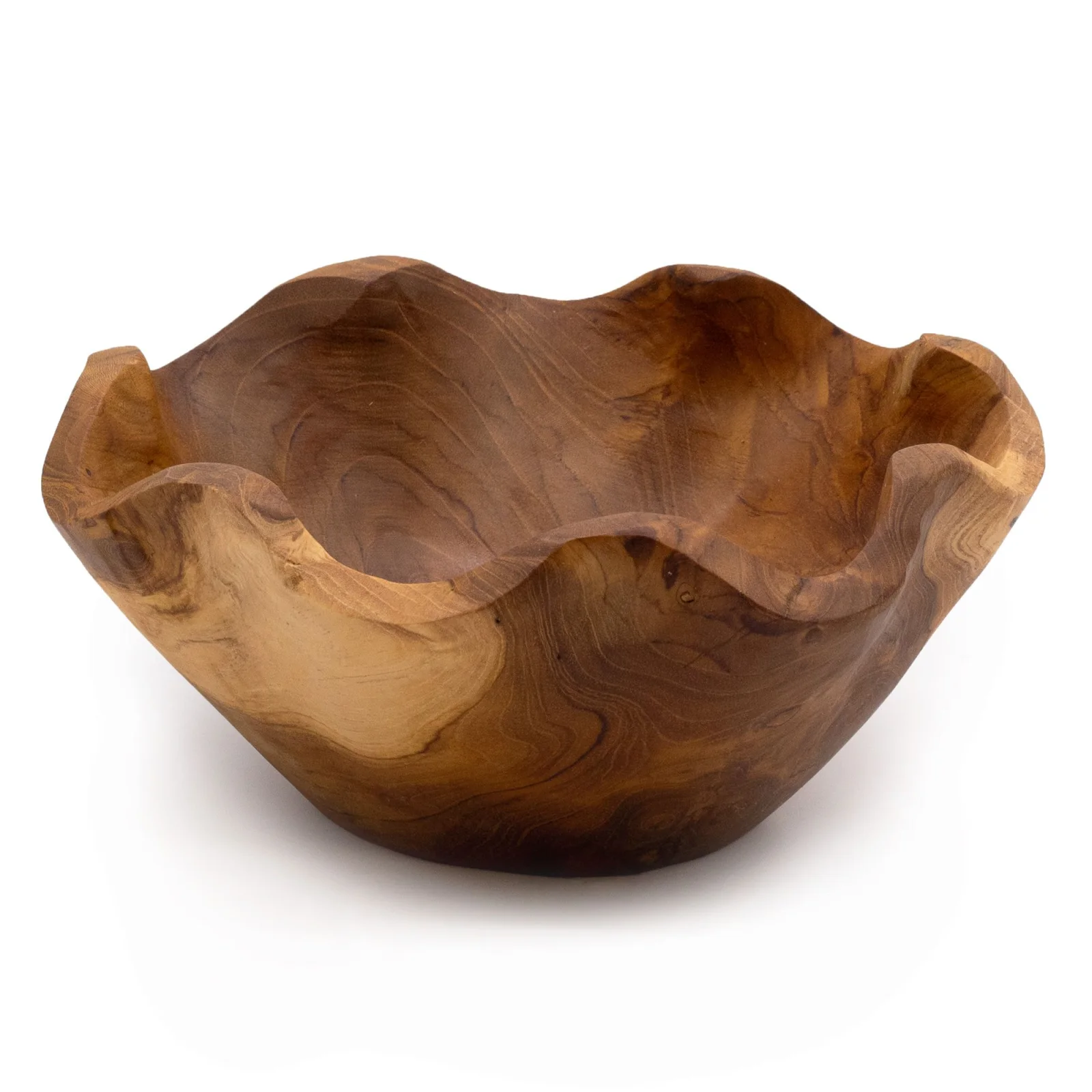 Hladká misa na ovocie z teaku – 21 × 9 cm – fotka 1