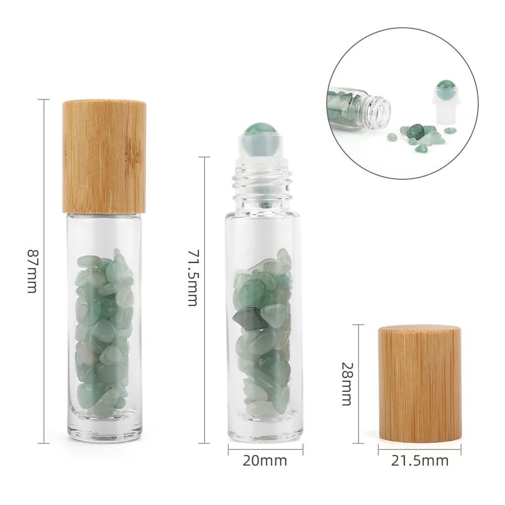 Roll-on fľaštička s aventurínom, 5 ml – drevené viečko – fotka 3