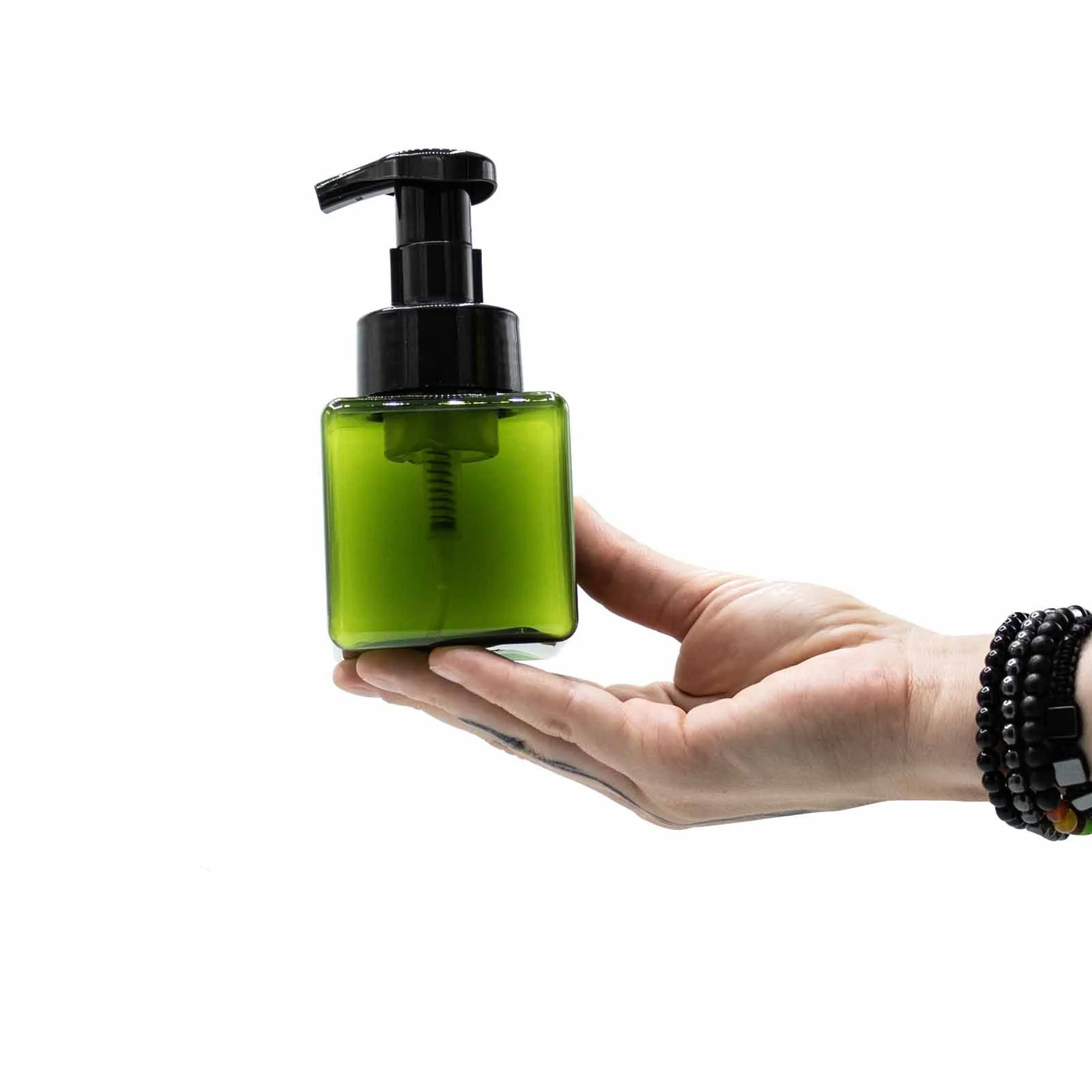Nízka plniteľná fľaša s penovou pumpou – 250 ml – fotka 3