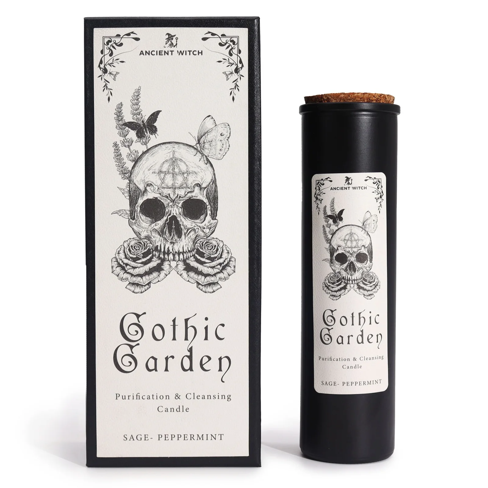 Sójová sviečka Ancient Witch Gothic Garden – šalvia a mäta – fotka 3