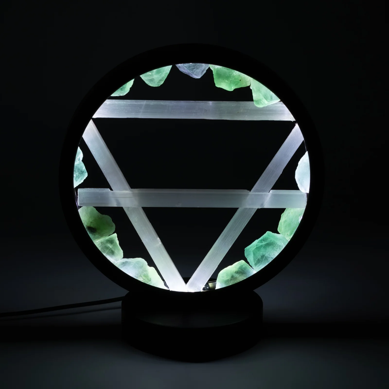 Lampa Gemstone Halo Earth – avanturín a selenit – fotka 3