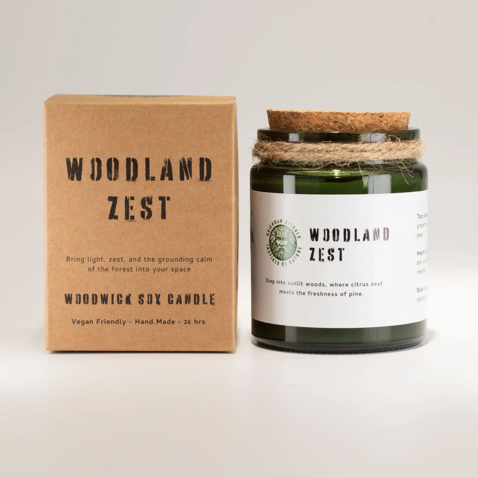 Sójová sviečka Greenman Woodland Zest – citrus a lesná sviežosť – fotka 3