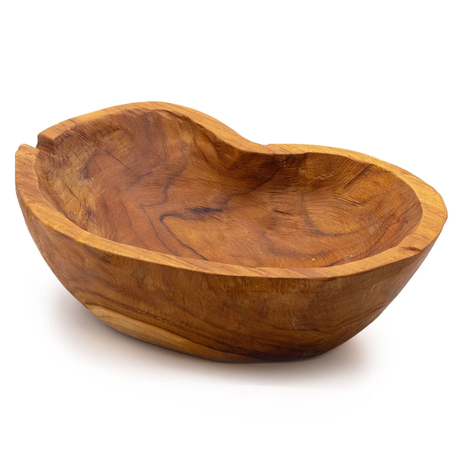 Misa na ovocie z teaku drsného prírodného tvaru – 31 × 22 × 8 cm – fotka 1