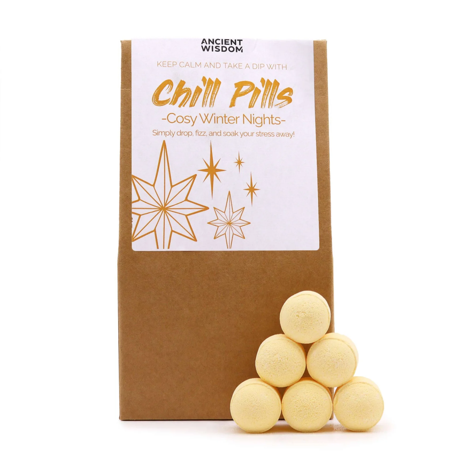 Šumivé tablety do kúpeľa Chill Pills – Cosy Winter Nights, 350 g – fotka 1