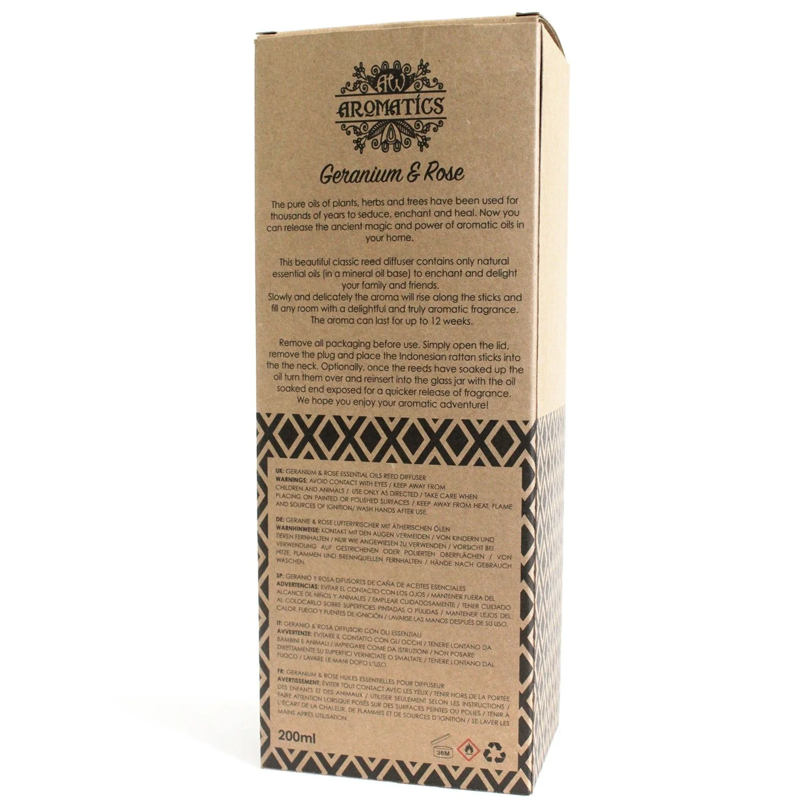 Difuzér s tyčinkami – geránium a ruža, 200 ml – fotka 2