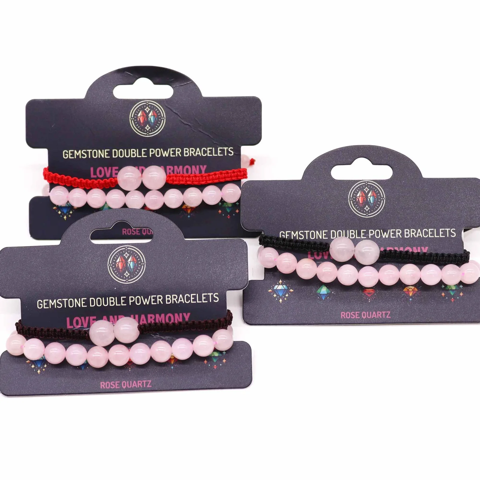 Sada náramkov Gemstone Double Power – ruženín – fotka 2