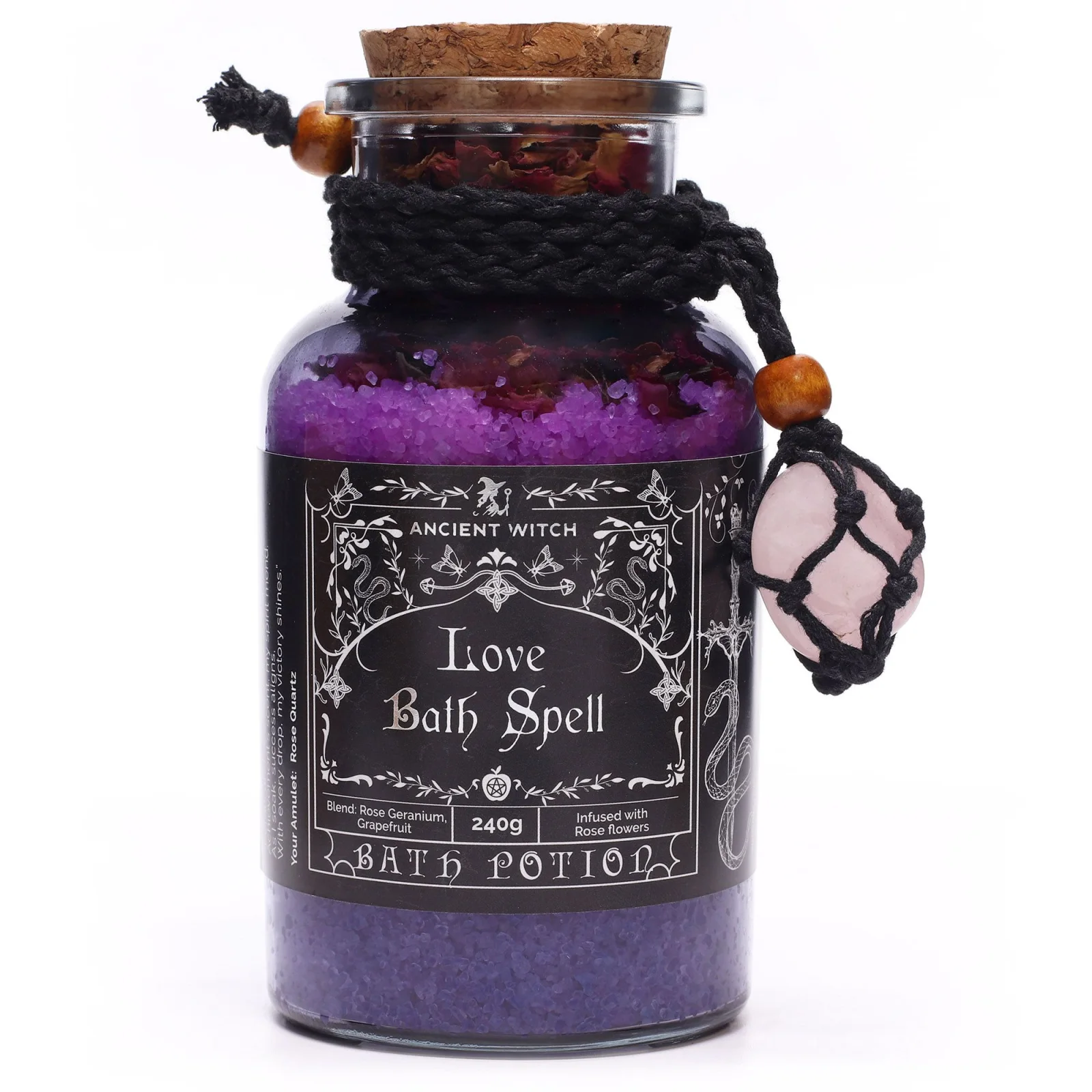 Soľ do kúpeľa Ancient Witch Love – amulet z ruženínu – fotka 1