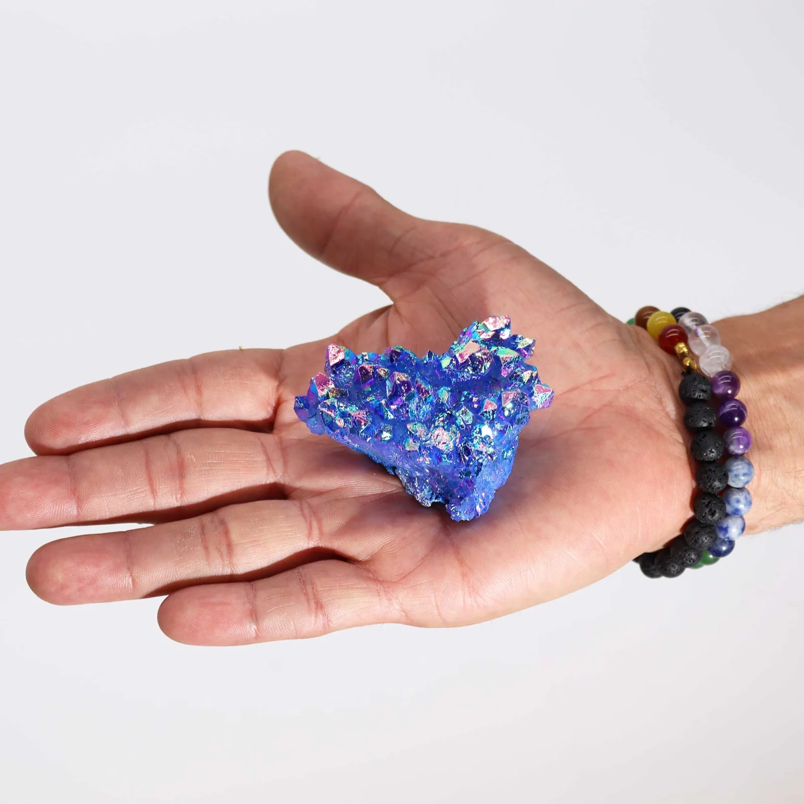 Aura krištáľ Aqua Halo – stredný zhluk, 7 – 10 cm – fotka 1