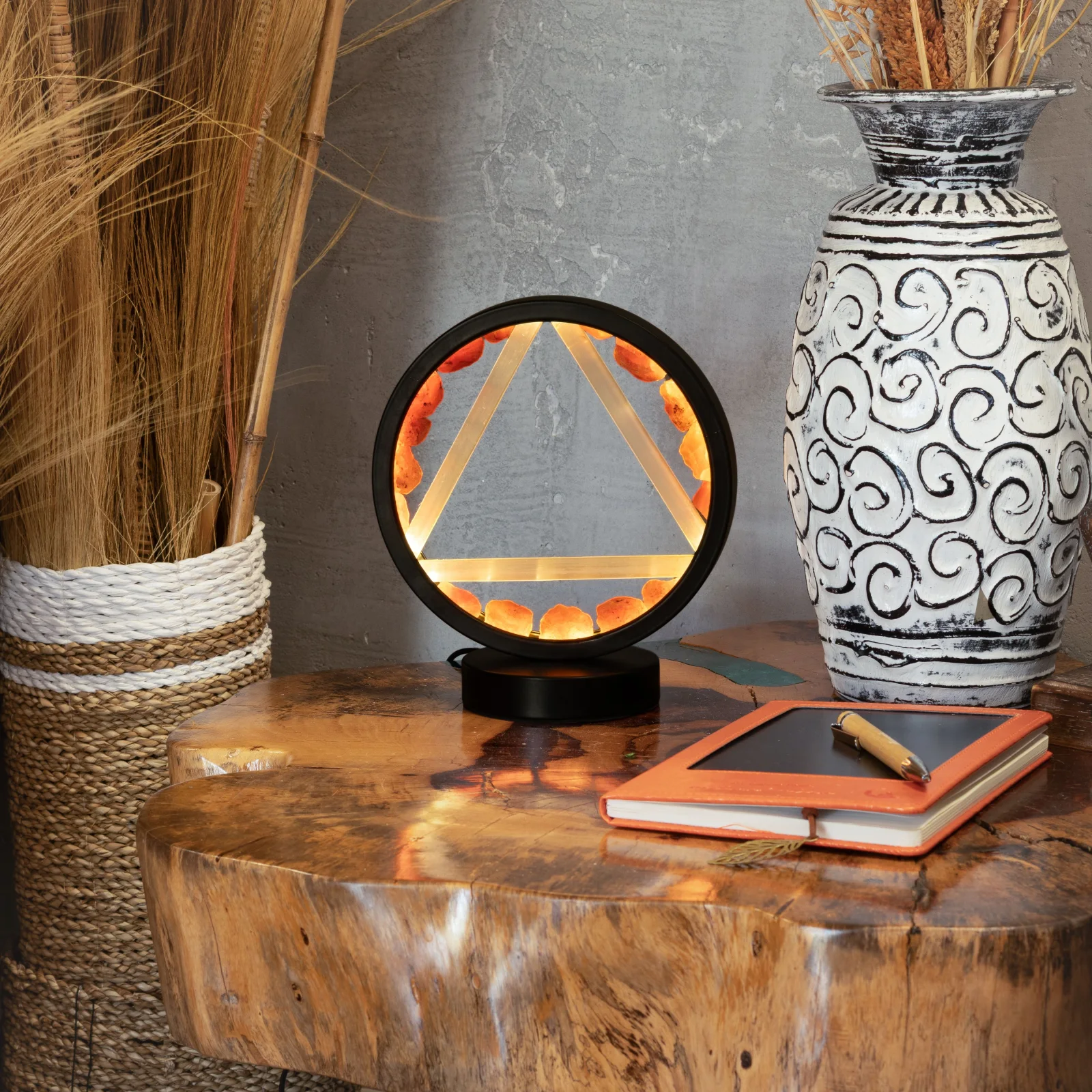 Lampa Gemstone Halo Fire – karneol a selenit – fotka 6