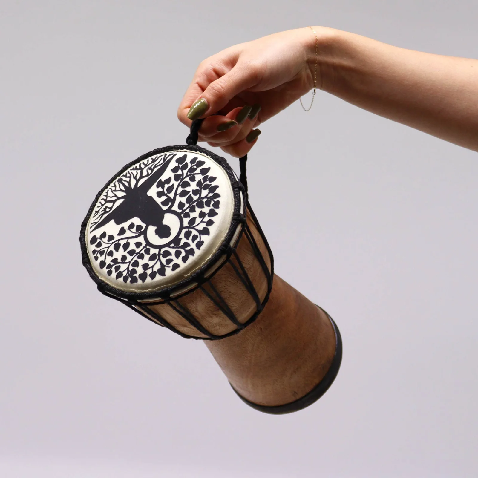 Djembe s širokým vrchom Buddha, 25 cm – fotka 4