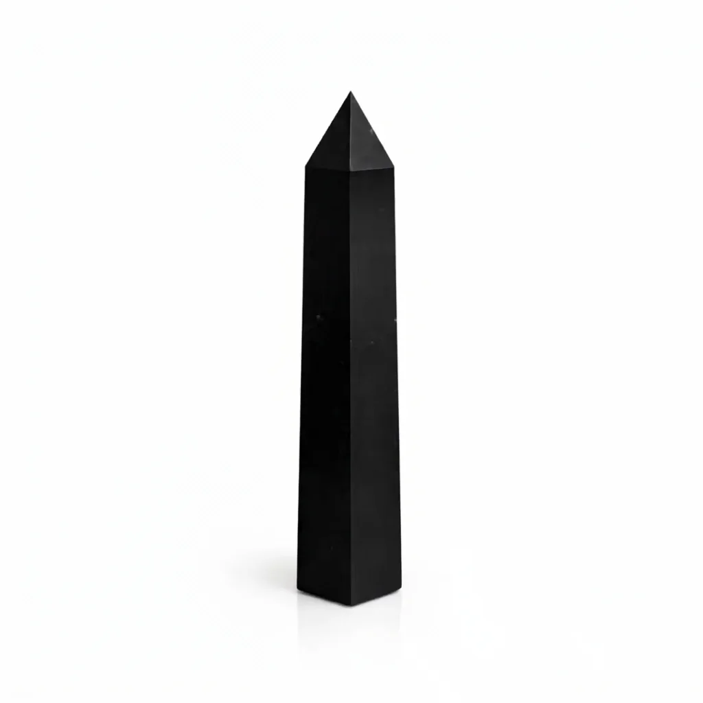 Šesťboký obelisk z čierneho turmalínu, cca 17 cm – fotka 6
