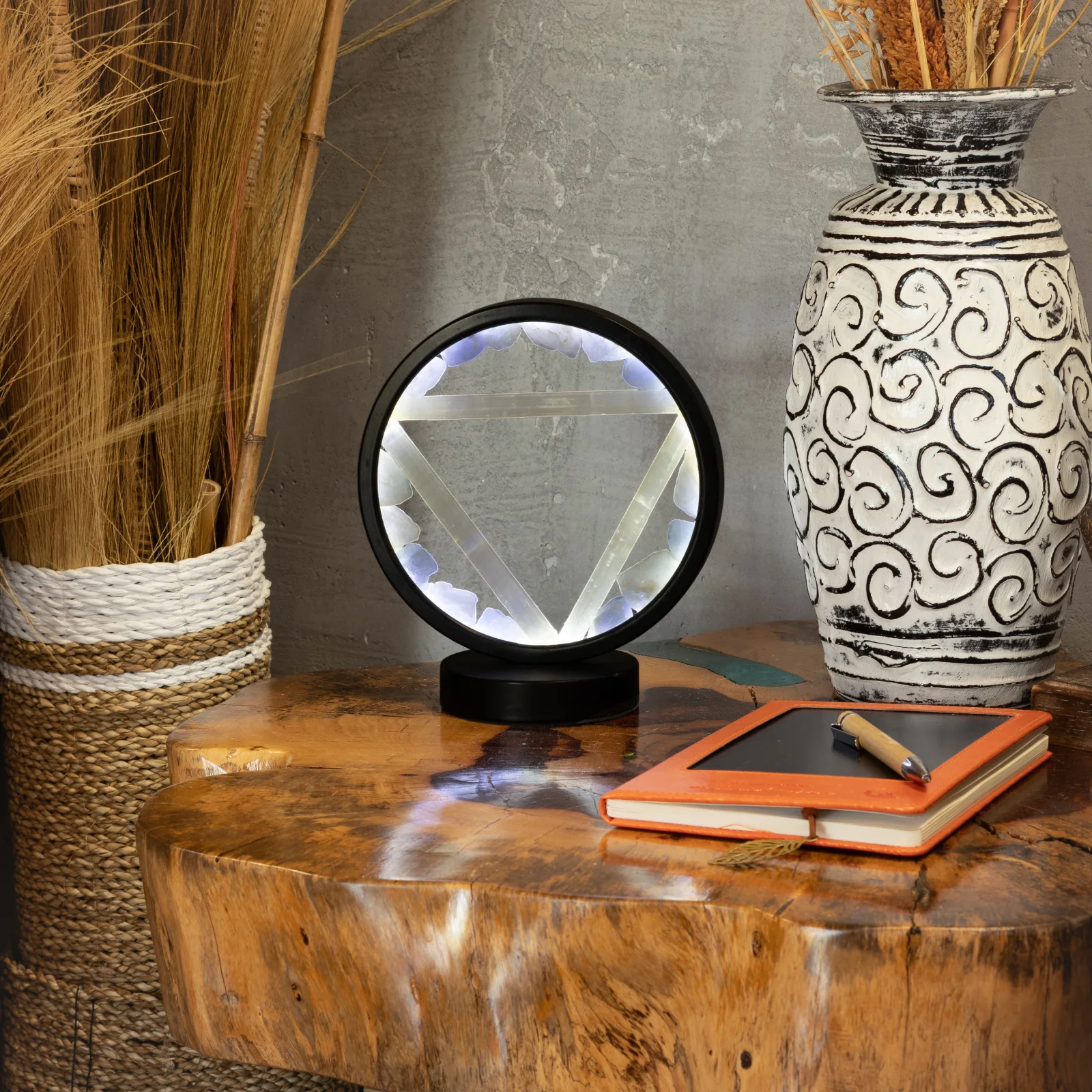 Lampa Gemstone Halo Water – akvamarín a selenit – fotka 6