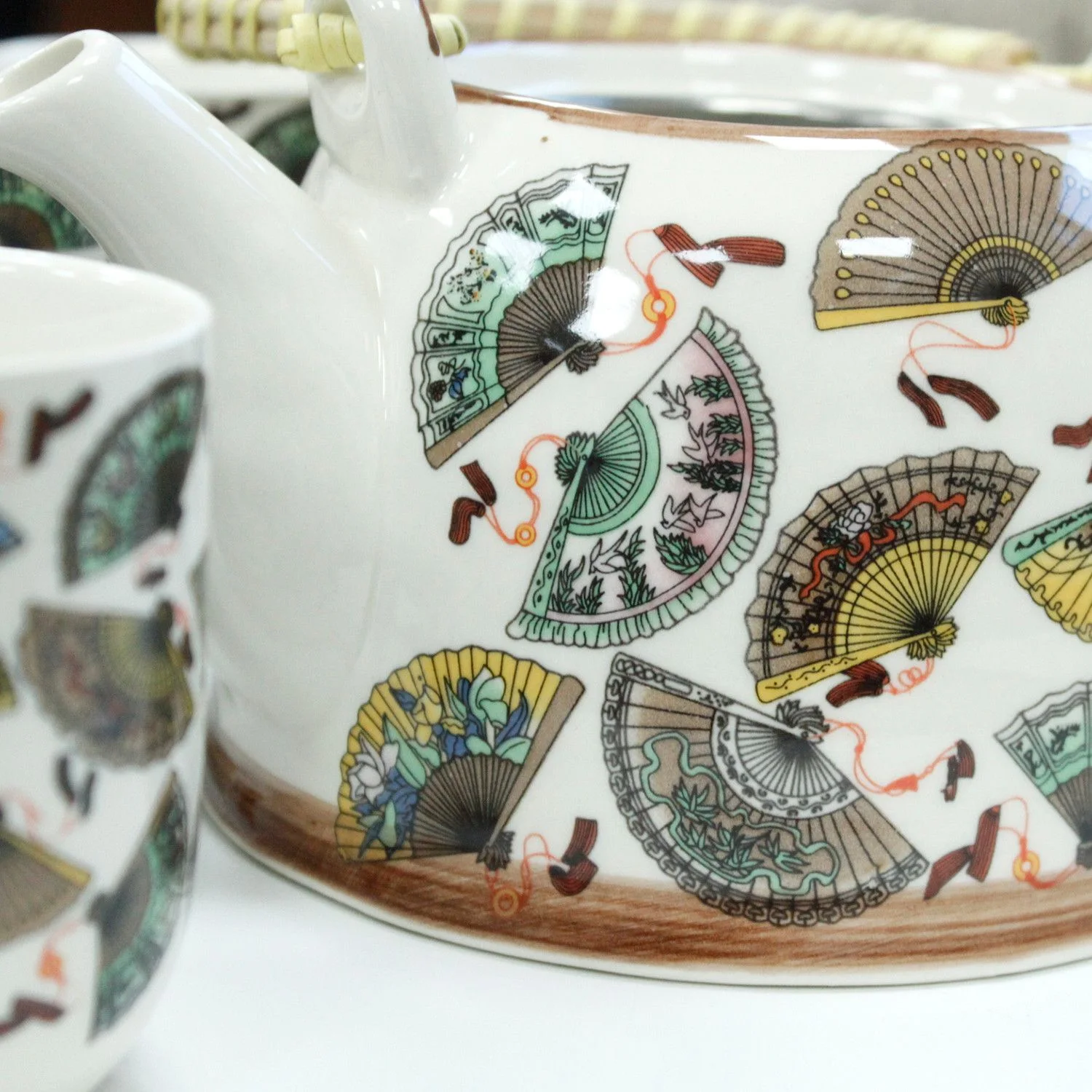 Čajová súprava Herbal China Fans – čajník a 6 šálok – fotka 7