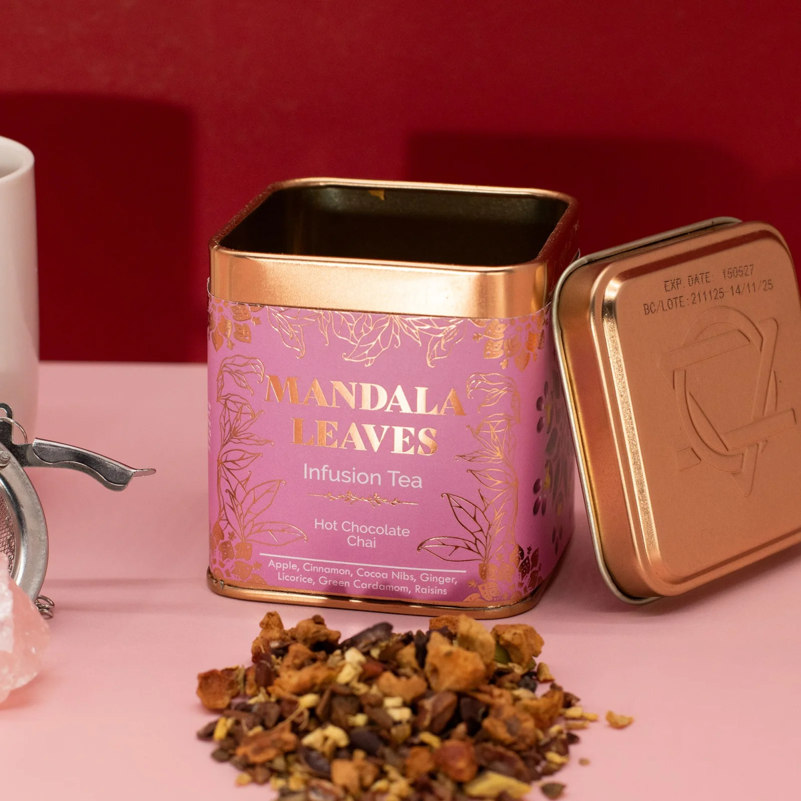Korenený čaj Hot Chocolate Chai – kakao a škorica, 50 g, plechovka – fotka 3