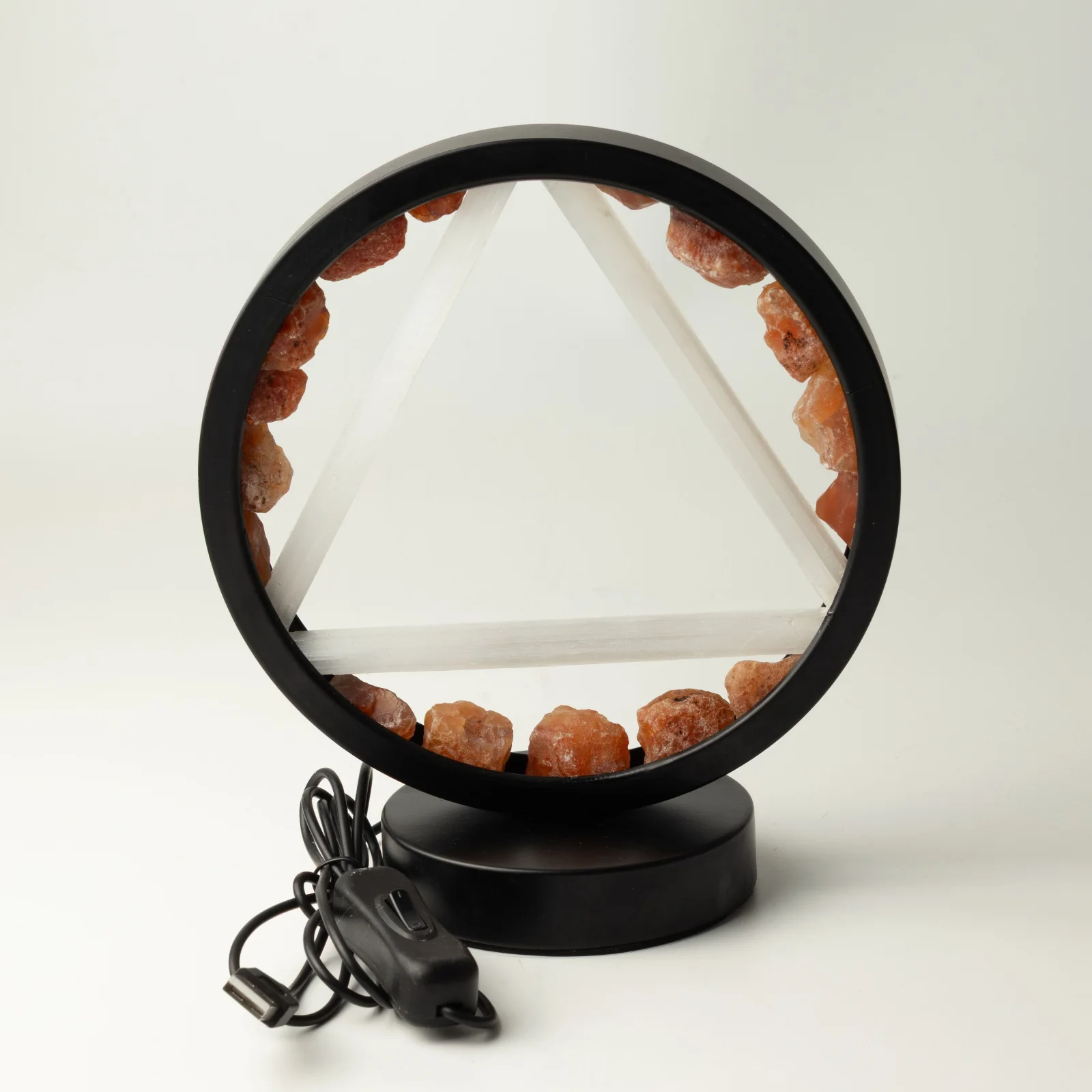 Lampa Gemstone Halo Fire – karneol a selenit – fotka 5