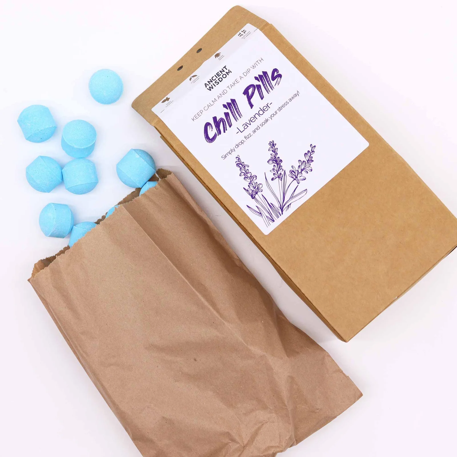 Šumivé tablety do kúpeľa Chill Pills – Levanduľa, 350 g – fotka 2