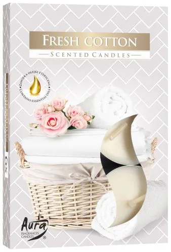 Vonné čajové sviečky Fresh Cotton – 6 ks – fotka 2