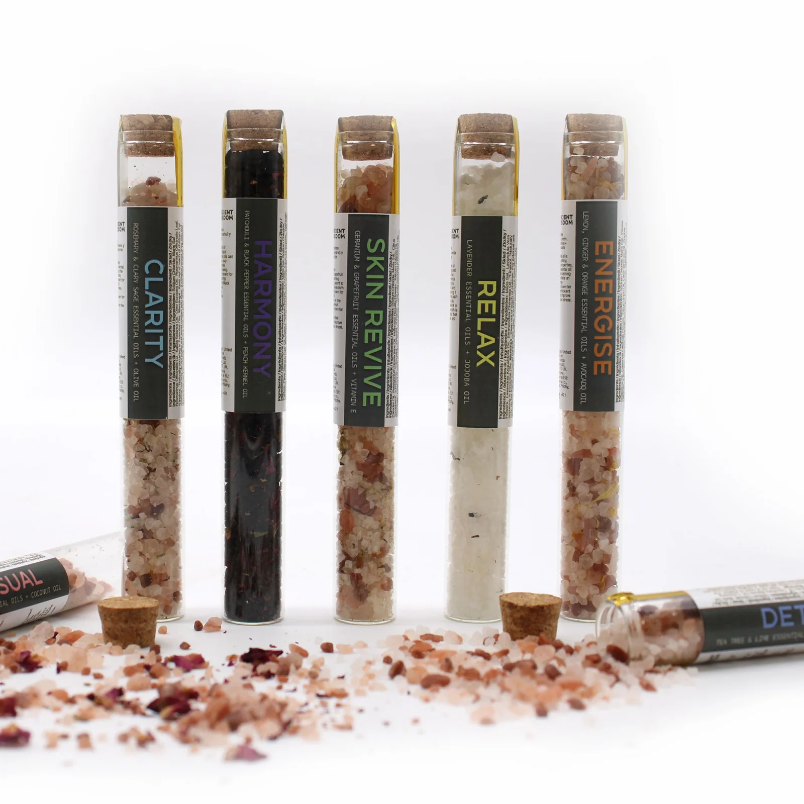 Sada solí do kúpeľa vo fľaštičkách – 7 vôní, 7 × 40 g – fotka 3