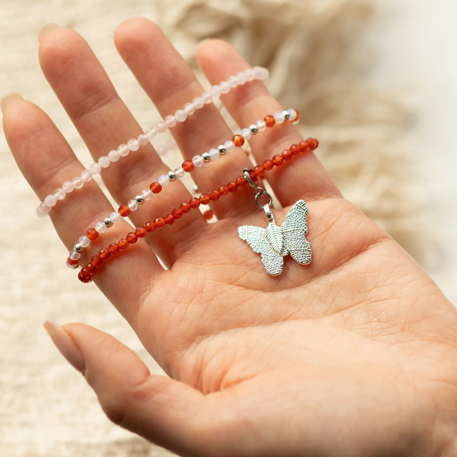 Sada náramkov Nymph Spirit Love & Flame – ruženín, rubín – fotka 5