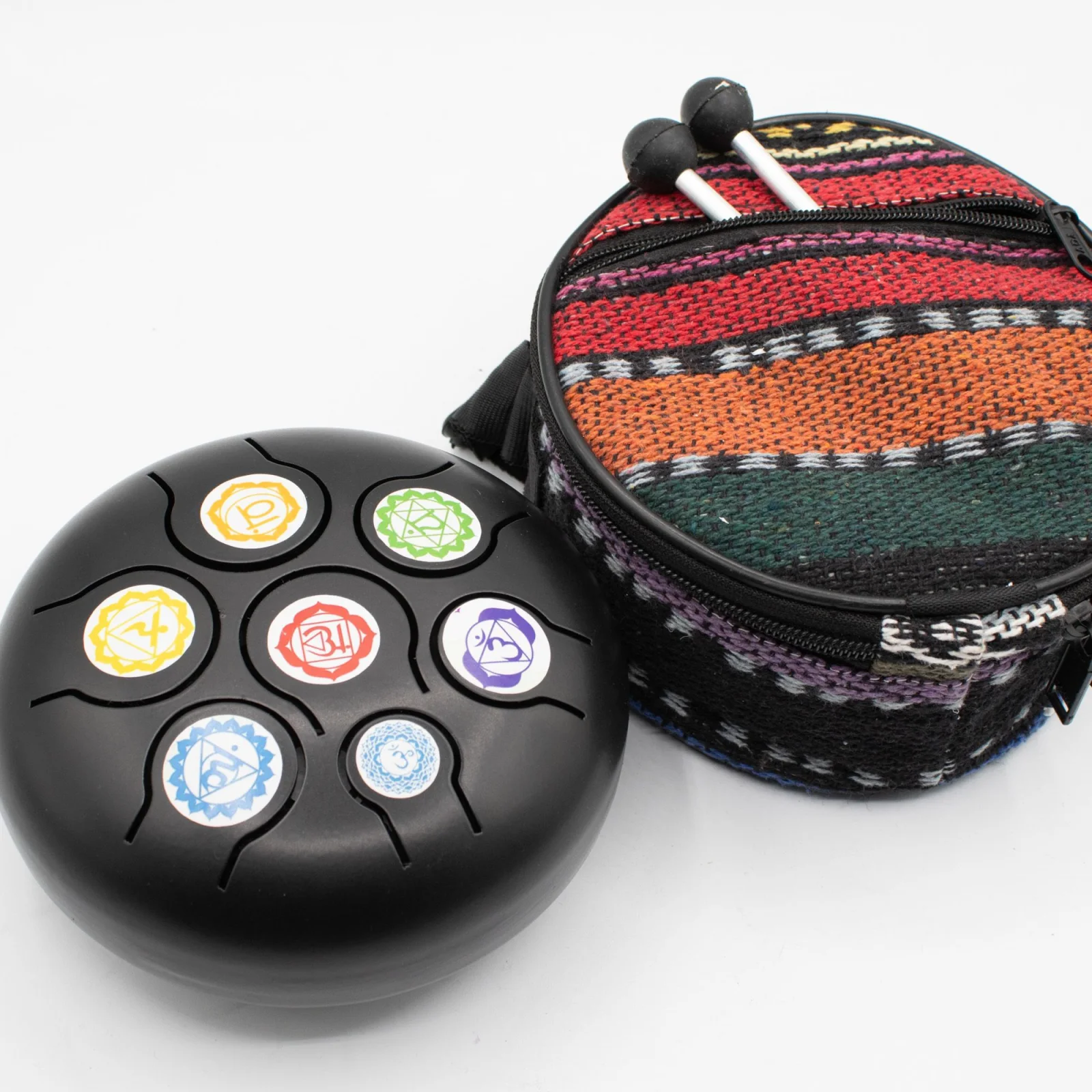 Happy Drum Low Med Black Chakra – nižšie ladený, 14 × 7 cm – fotka 2