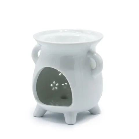 Keramická aromalampa – sova, biela