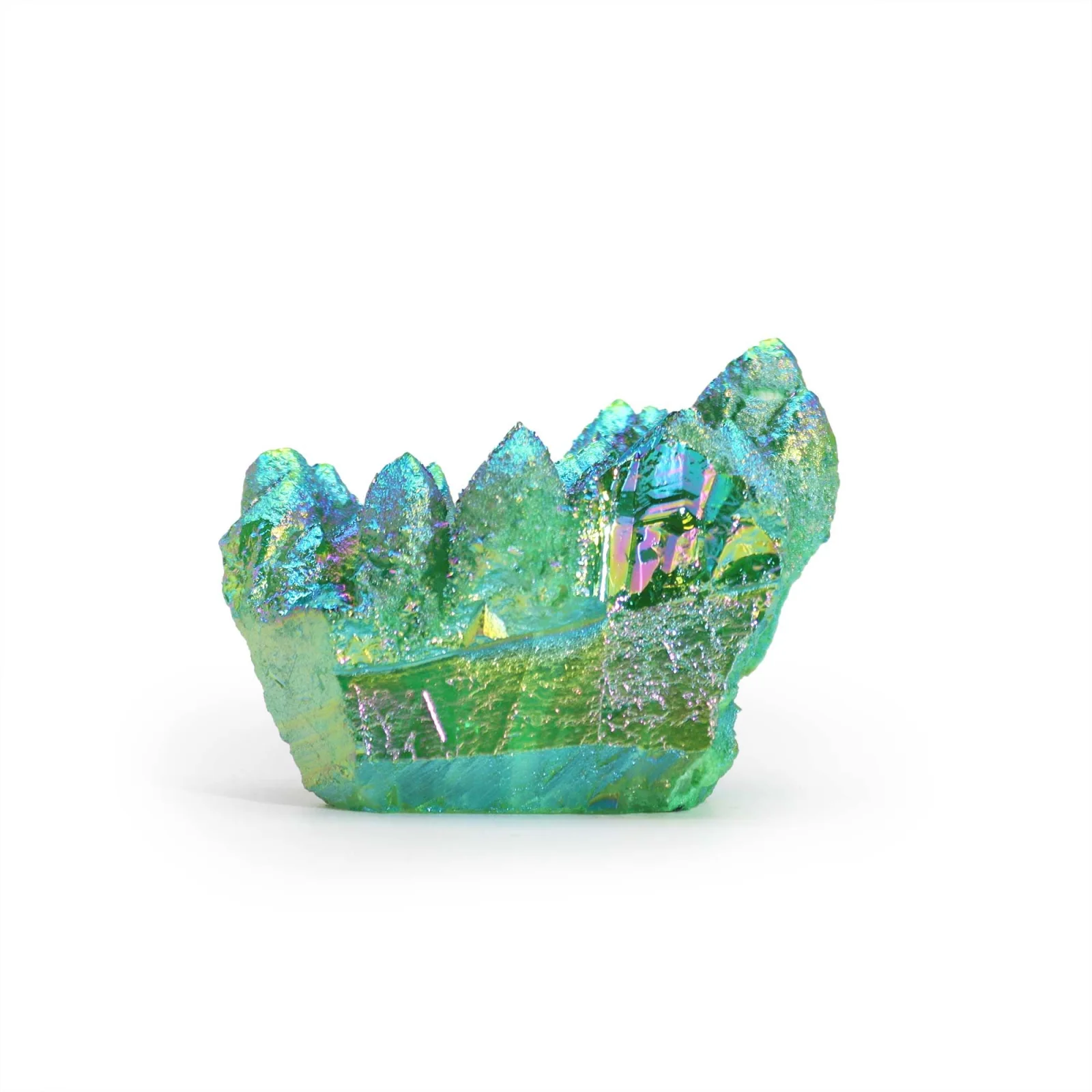 Aura krištáľ Green Flame – stredný zhluk, 7 – 10 cm – fotka 4