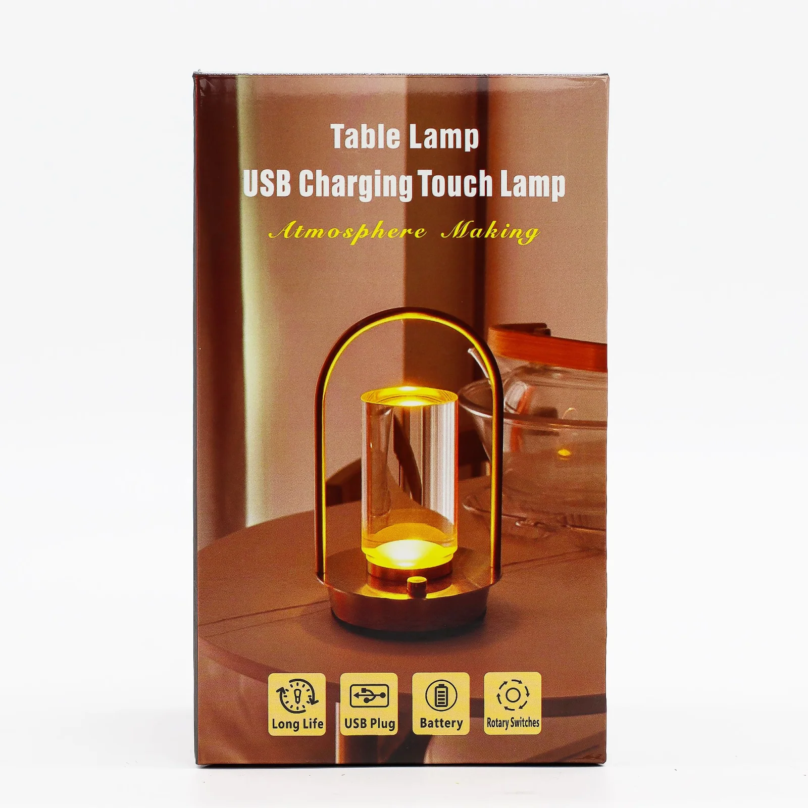 Dotyková lampa Crystal Lantern – USB-C, nabíjateľná – fotka 5
