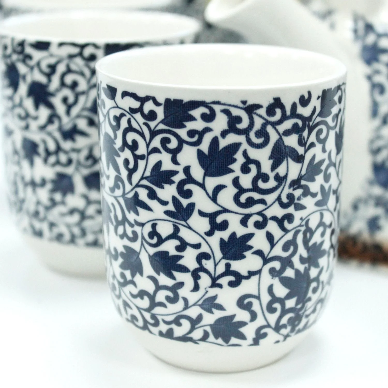 Čajová súprava Herbal Blue Pattern – čajník a 6 šálok – fotka 6