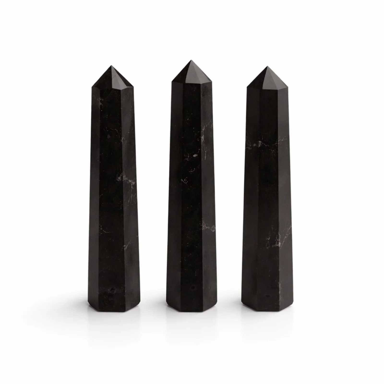 Šesťboký obelisk z čierneho turmalínu, cca 11 cm – fotka 1