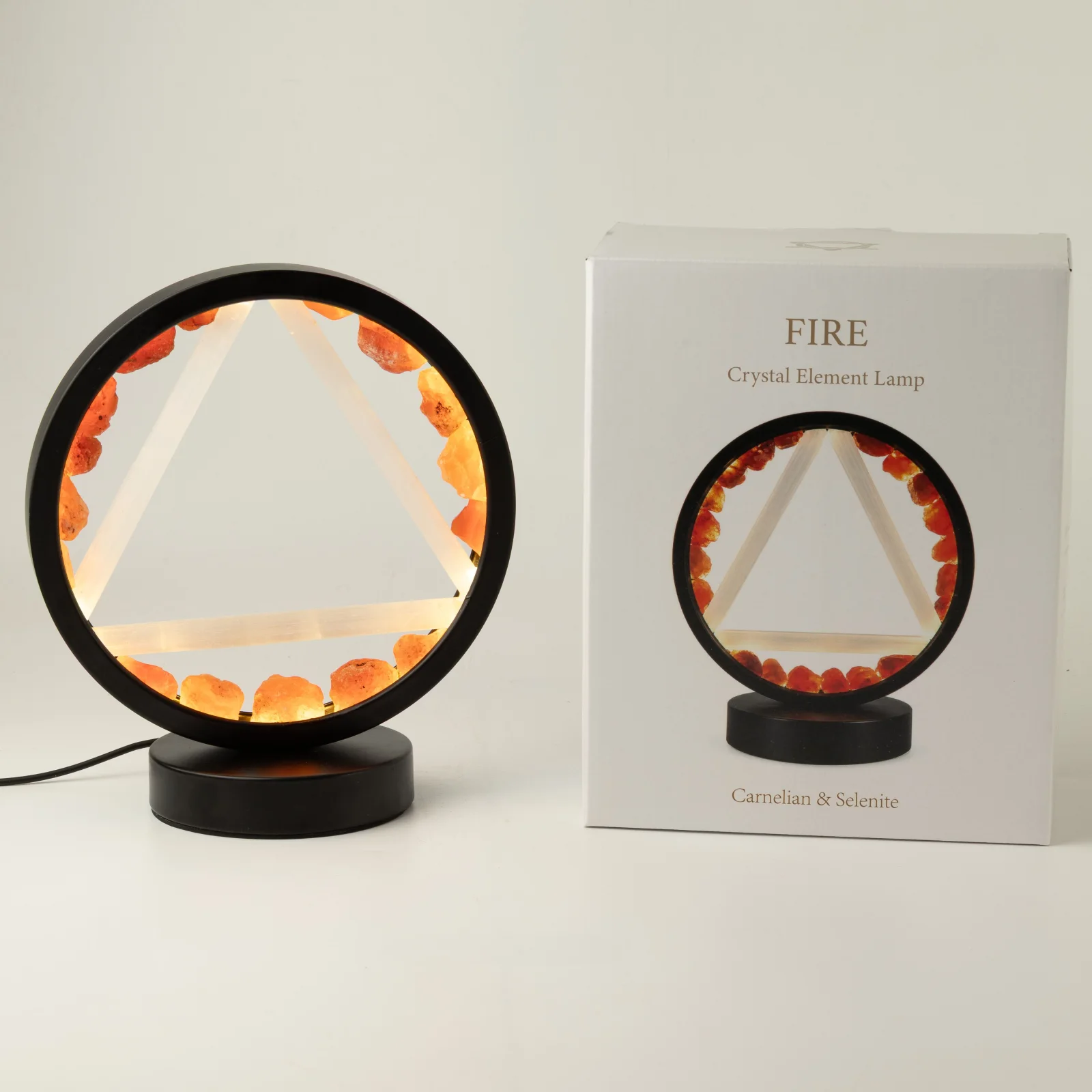 Lampa Gemstone Halo Fire – karneol a selenit – fotka 2