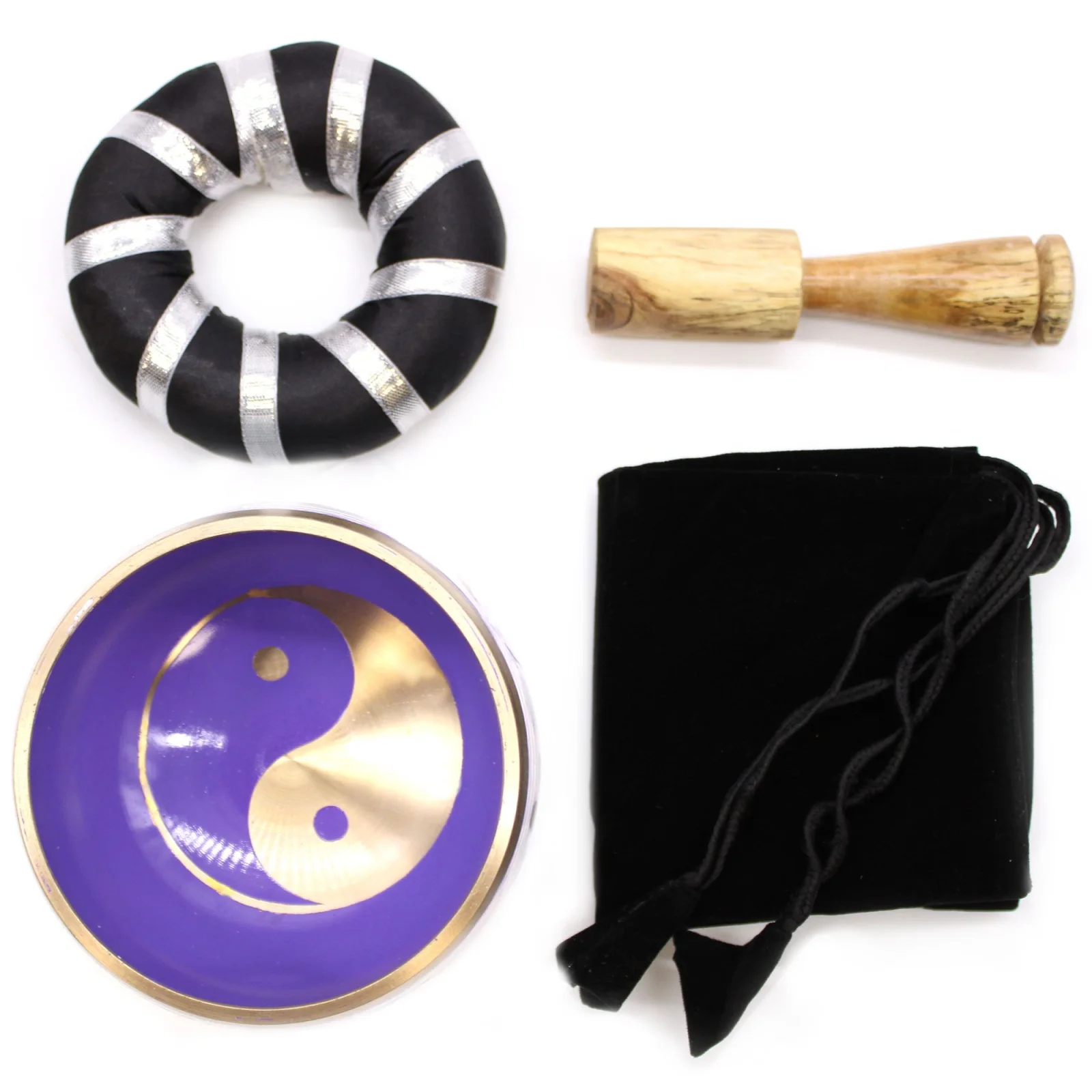Spievajúca miska Yin & Yang – sada, bielo-fialová, 10,7 cm – fotka 2